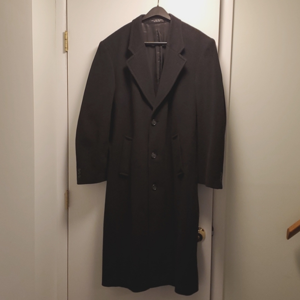 Men's charcoal Gianfranco Ruffini cashmere coat